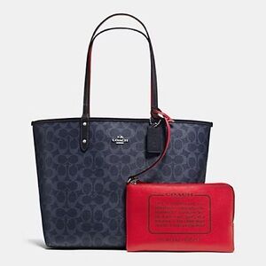 Coach Reversible City Tote Denim Signature and Denim Midnight